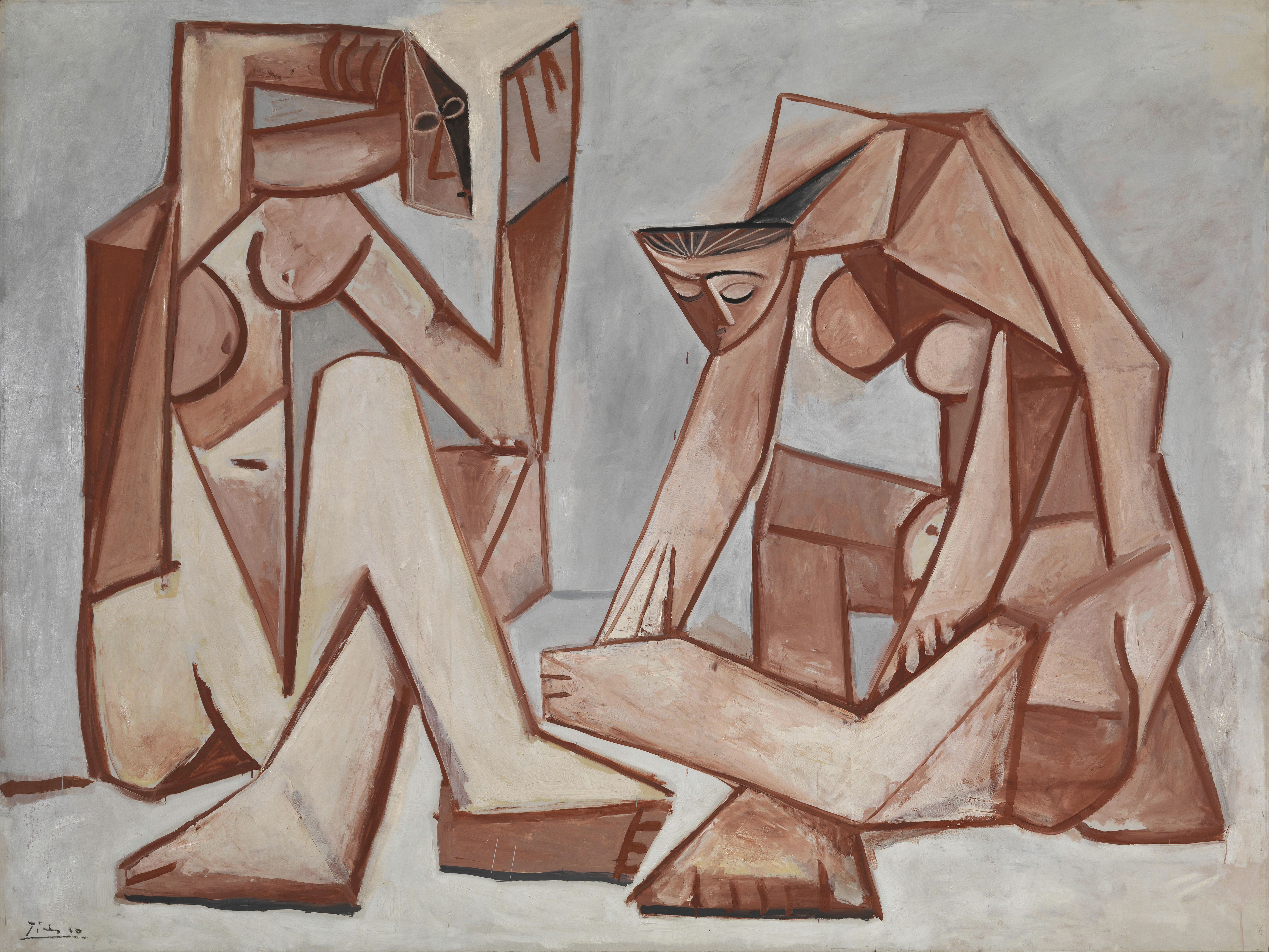 Pablo Picasso, Femmes devant la mer, 16 février 1956, huile sur toile. Paris, Musée National d’art moderne. Photo MNAM-CCI, P. Migeat © Succession Picasso 2025.