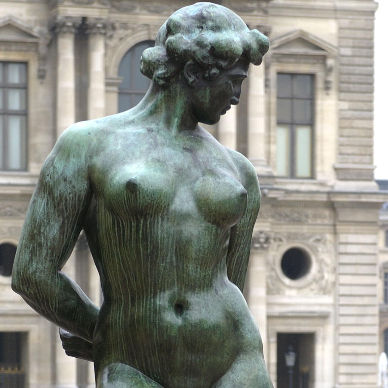  ARISTIDE MAILLOL (1861-1944) L’Action enchaînée 1907 Bronze, fonte 1937 215 x 97 x 90 cm Inscription sur le bord de la terrasse au dos « Alexis Rudier Fondeur Paris ». Paris, musée du Louvre, dépôt du musée d’Orsay, inv. AM 686 © GrandPalaisRmn (musée d’Orsay), H. Lewandowski / T. Le Mage