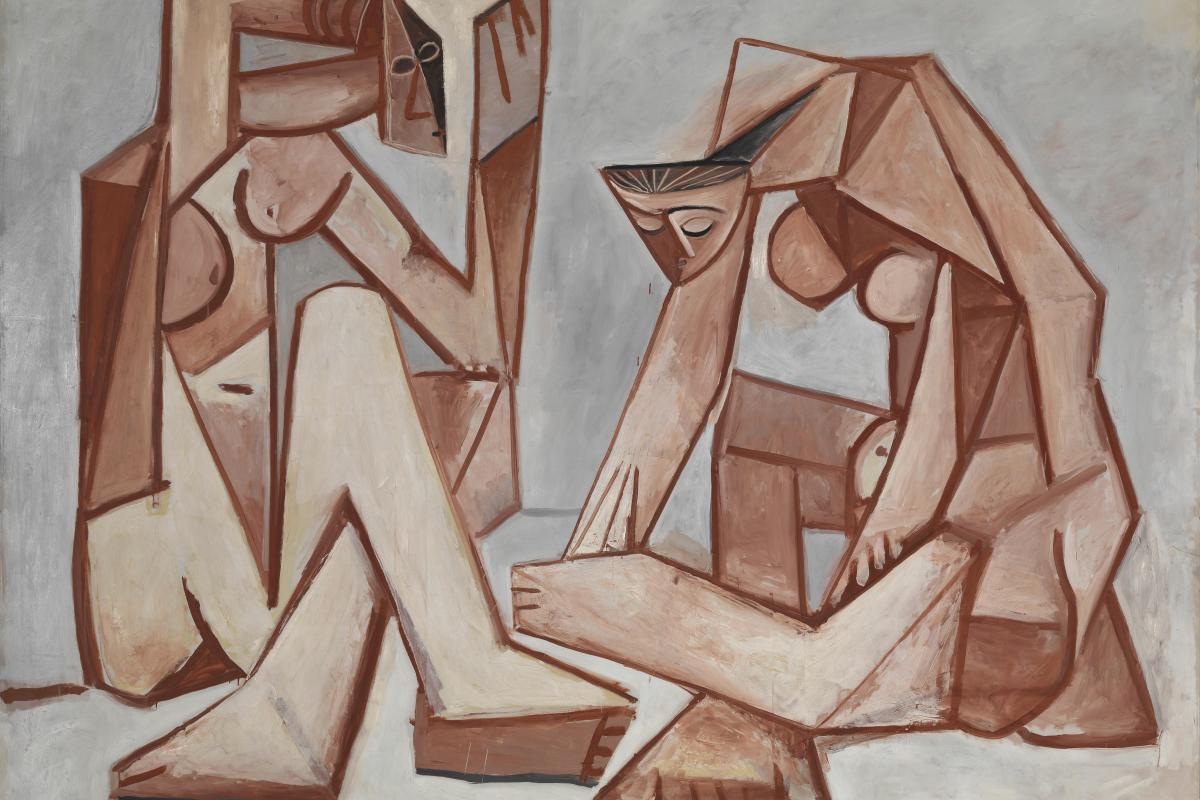 Pablo Picasso, Femmes devant la mer, 16 février 1956, huile sur toile. Paris, Musée National d’art moderne. Photo MNAM-CCI, P. Migeat © Succession Picasso 2025.